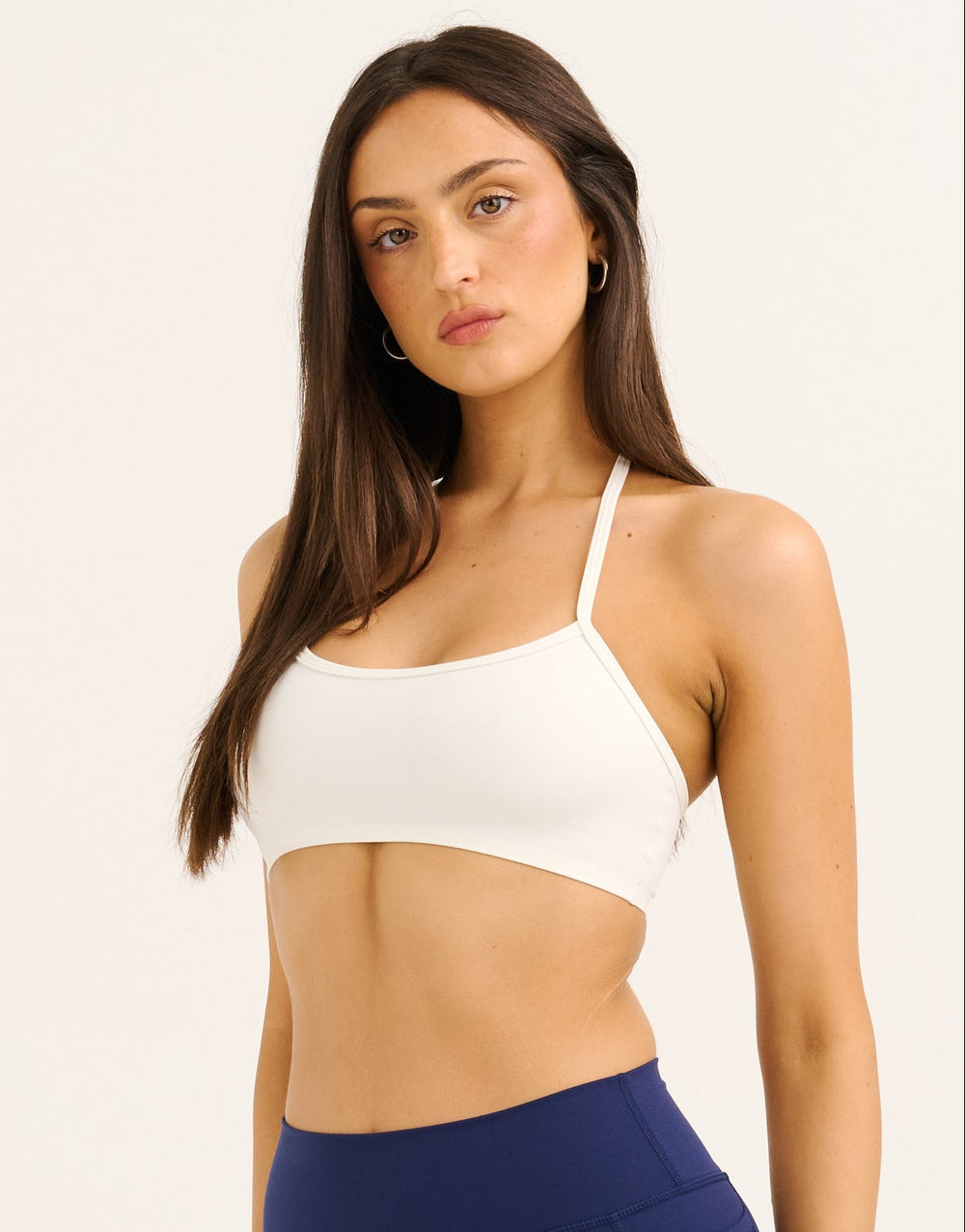 Lycra Seamless Halter Bra - White