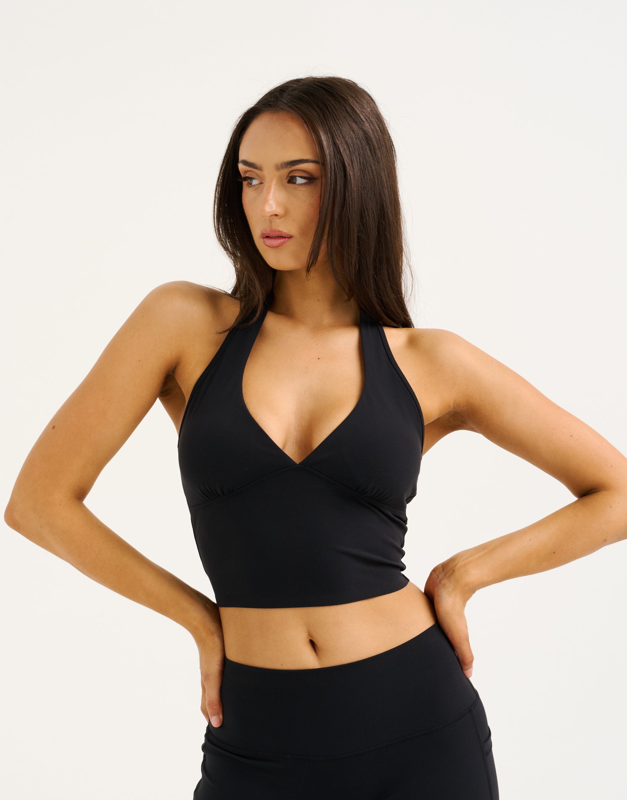 Lycra Halter Tank - Black