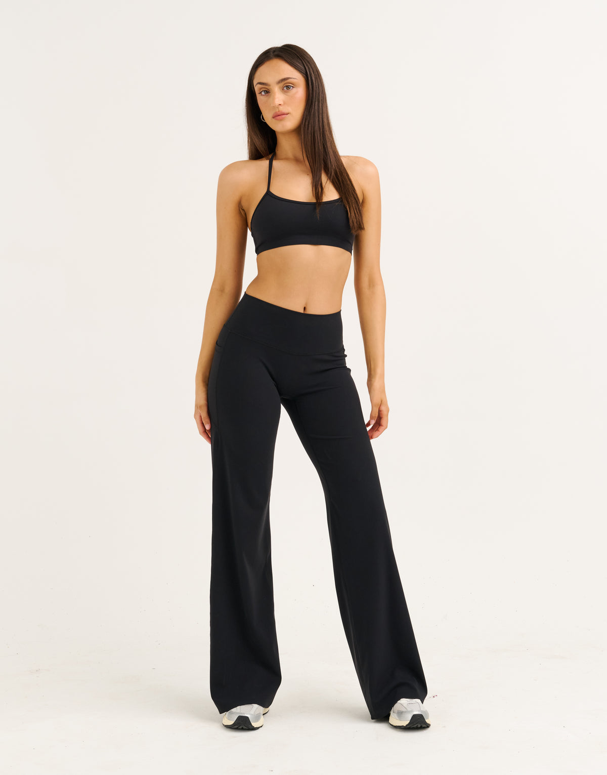 Lycra® Pocket Wide Leg Pant - Black