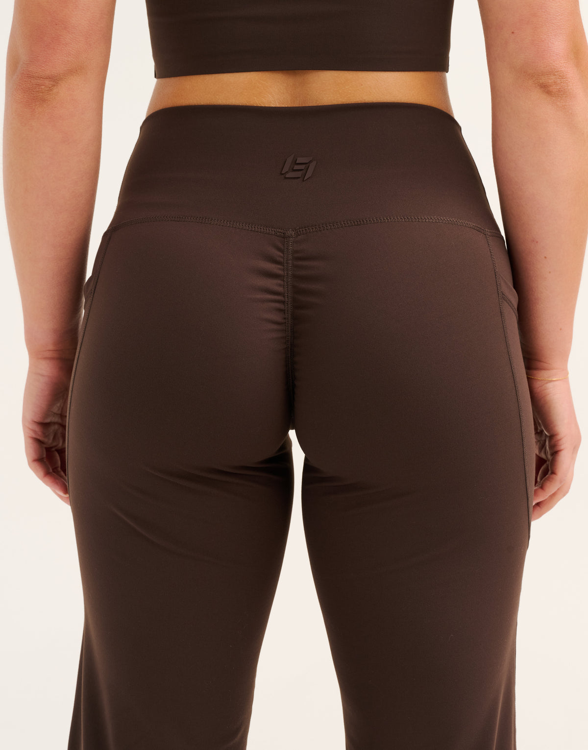Lycra® Pocket Wide Leg Pant - Chocolate