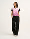 Club V Neck Crop Tee - Lilac