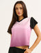 Club V Neck Crop Tee - Lilac