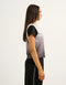 Club V Neck Crop Tee - Black