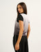 Club V Neck Crop Tee - Black