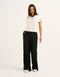 Club V Neck Crop Tee - White