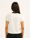 Club V Neck Crop Tee - White