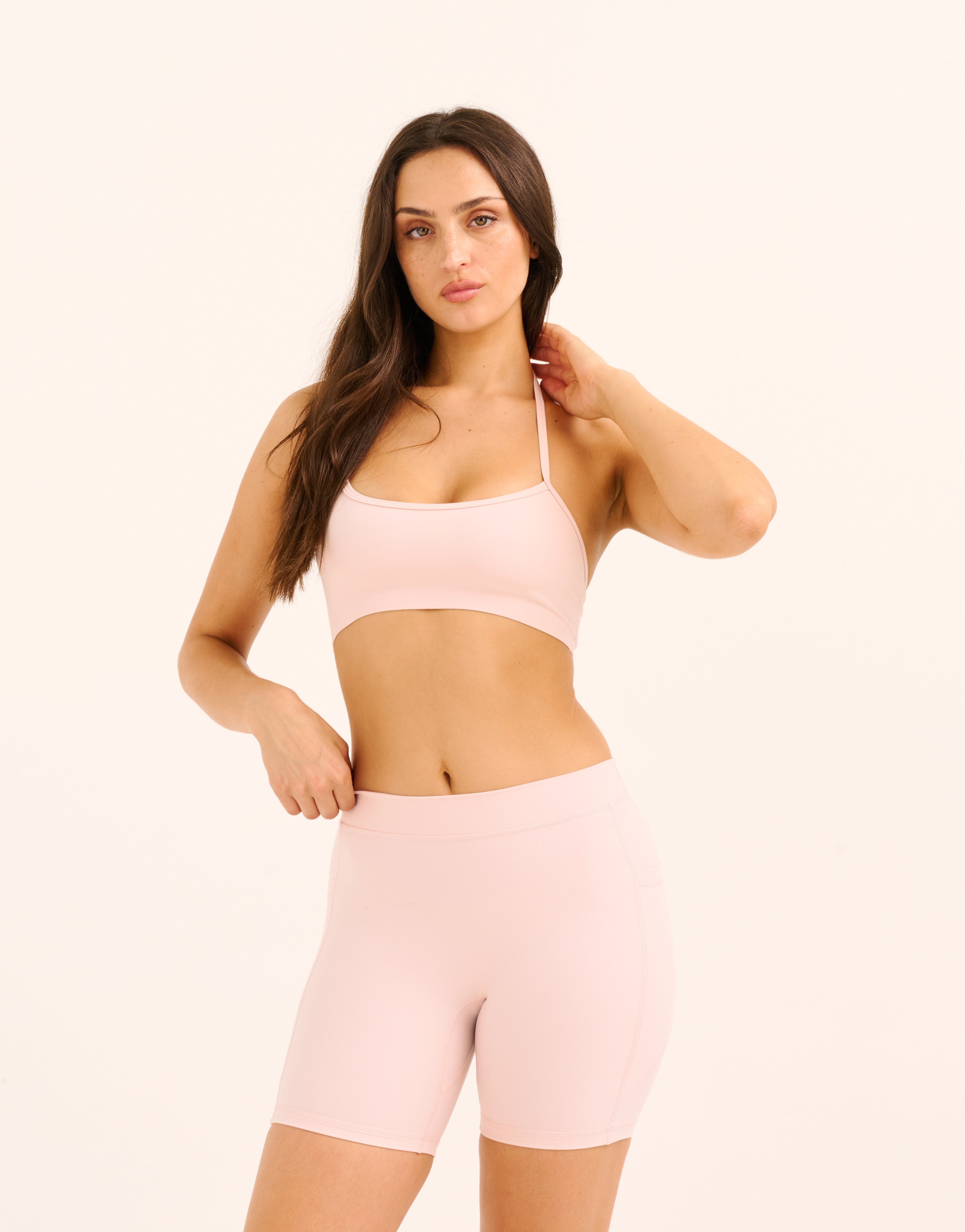 Ascend Pocket Mid-Waist Shorts 6" - Mauve