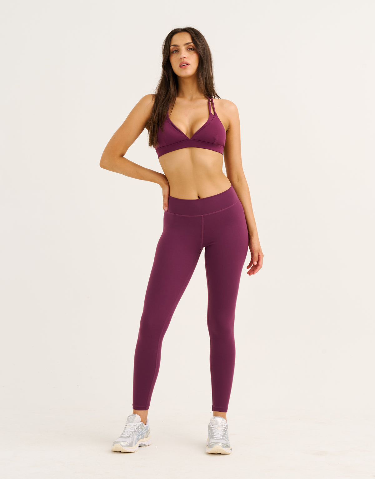 Force Scrunch Mid-Waist Leggings - Blackberry