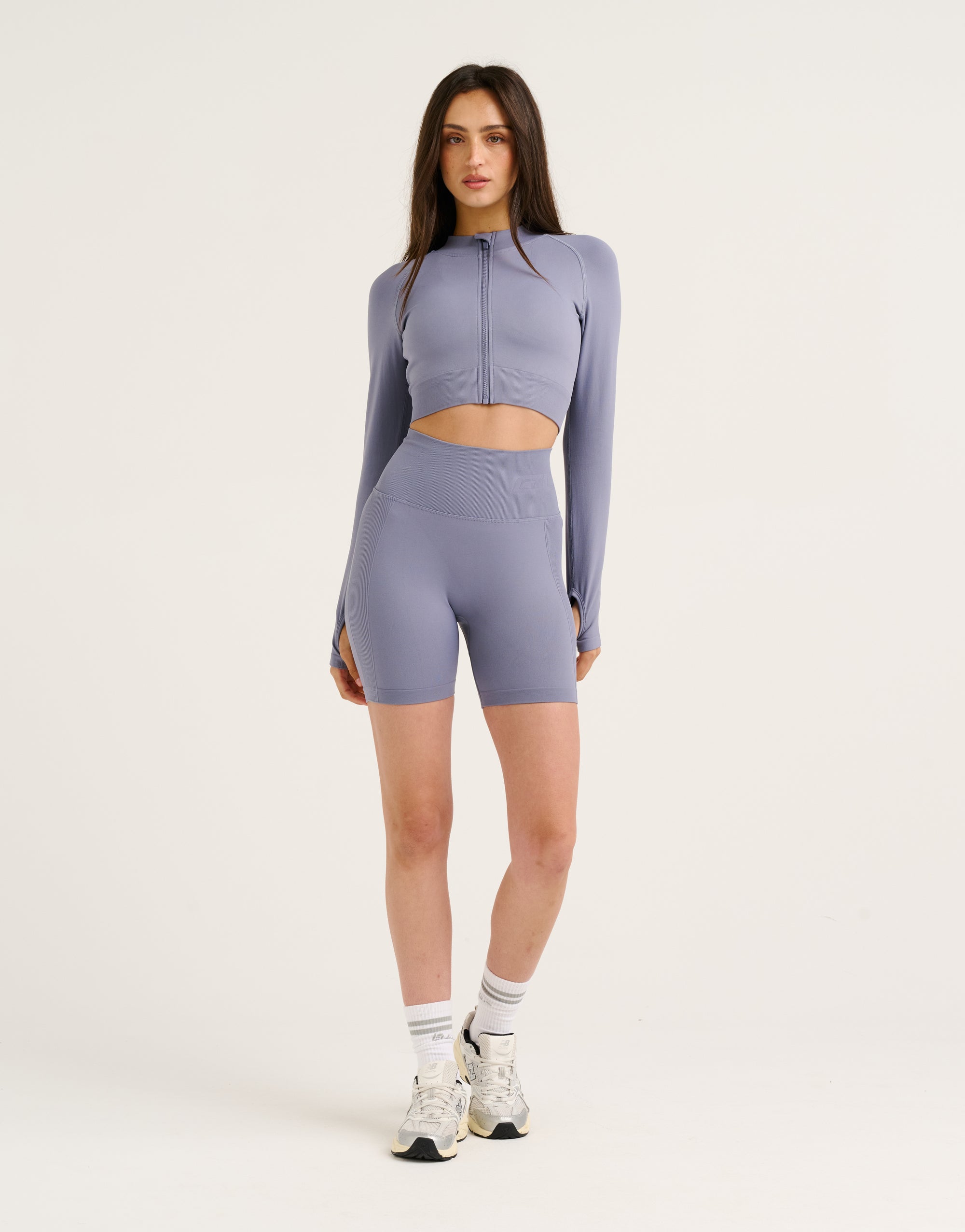 Arise Essential Zip-Up Long Sleeve - Washed Blue