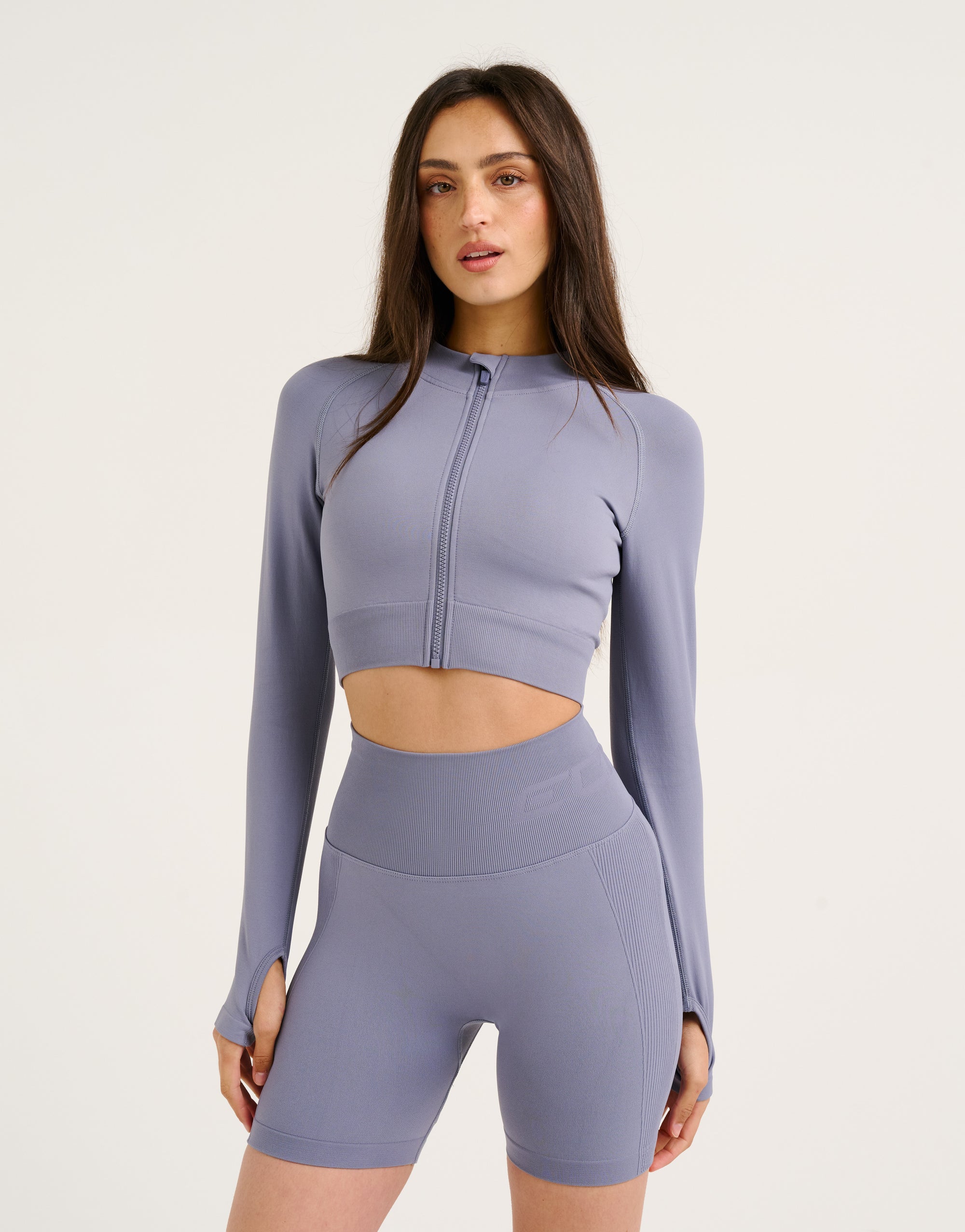 Arise Essential Zip-Up Long Sleeve - Washed Blue