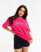 College Oversize Tee - Pink