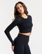 Arise Comfort Cropped Long Sleeve - Black