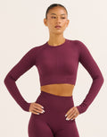 Arise Comfort Cropped Long Sleeve V2 - Blackberry