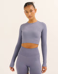 Arise Comfort Cropped Long Sleeve V2 - Washed Blue