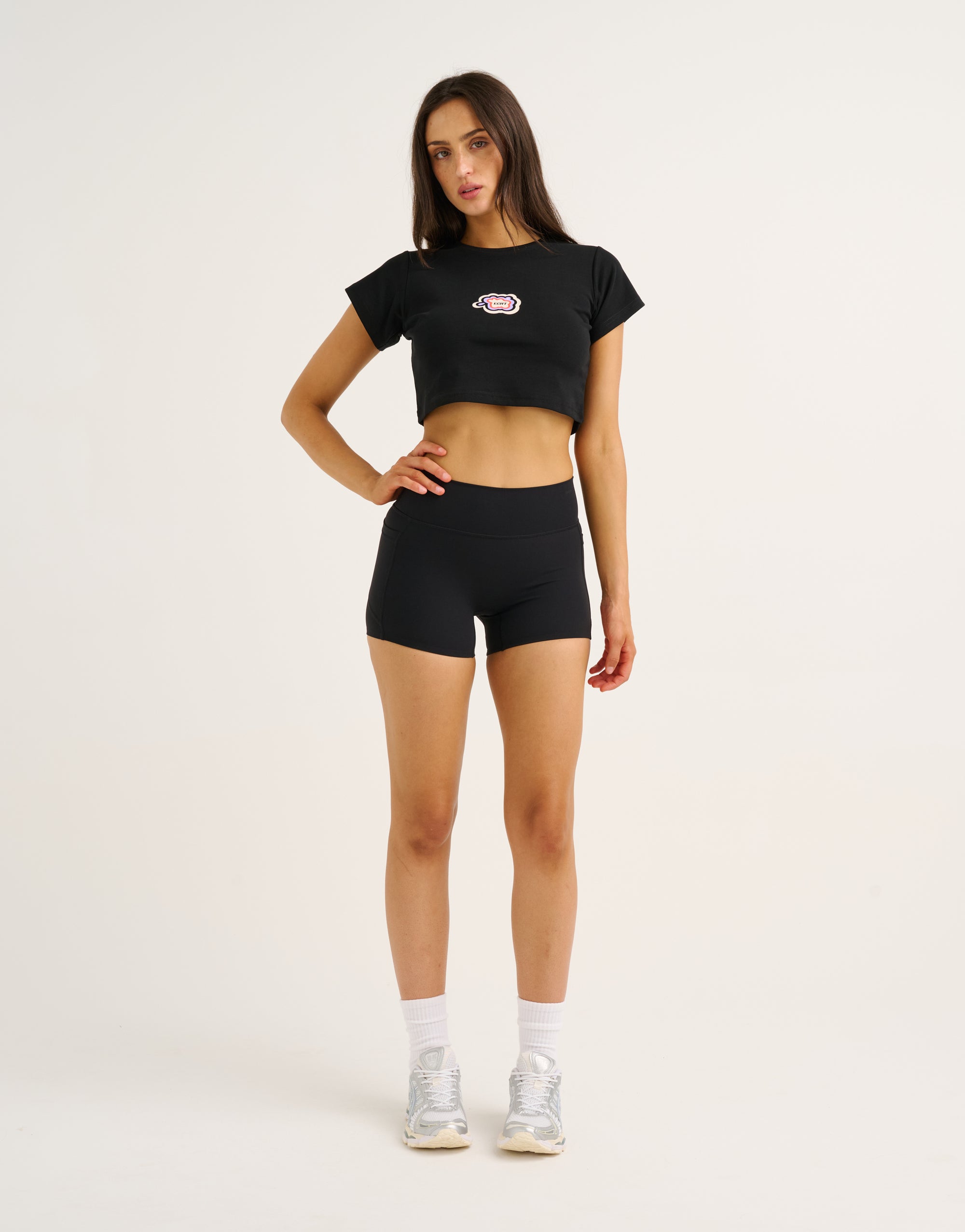 Cloud Cropped Tee - Black
