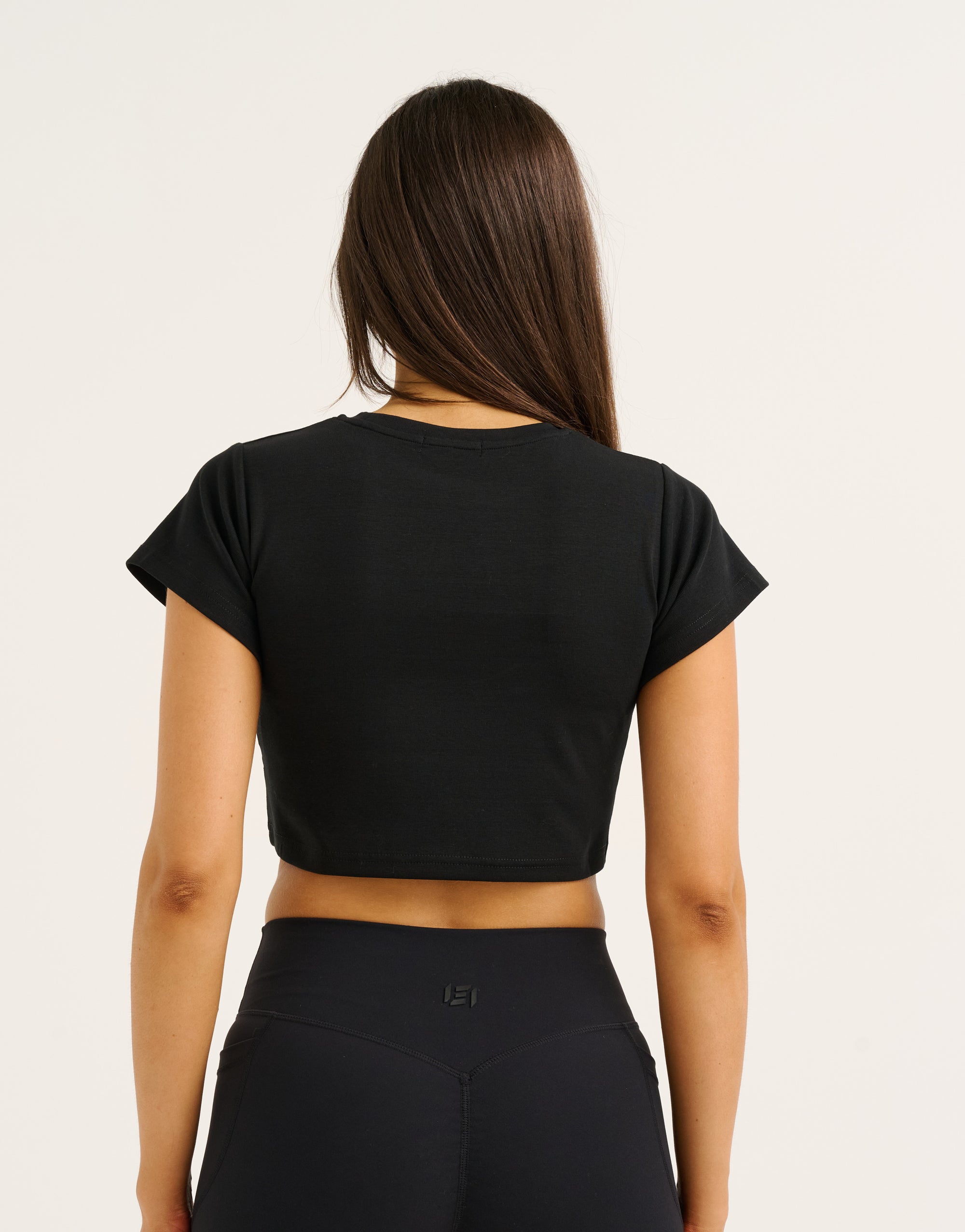 Cloud Cropped Tee - Black