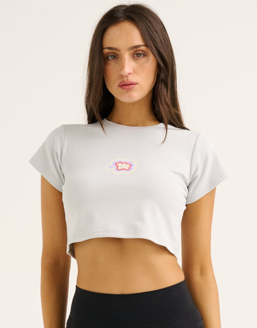 Cloud Cropped Tee - Micro Grey