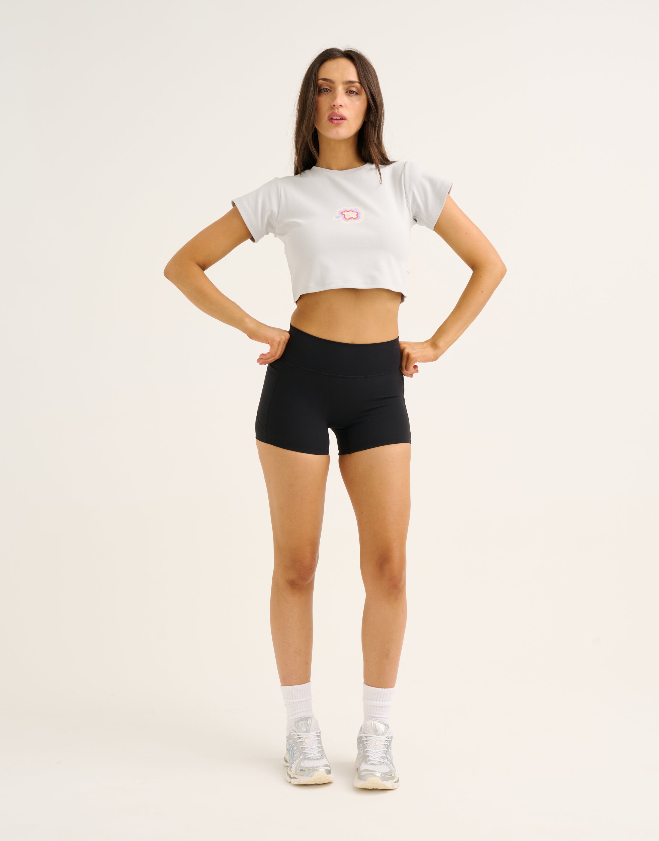 Cloud Cropped Tee - Micro Grey