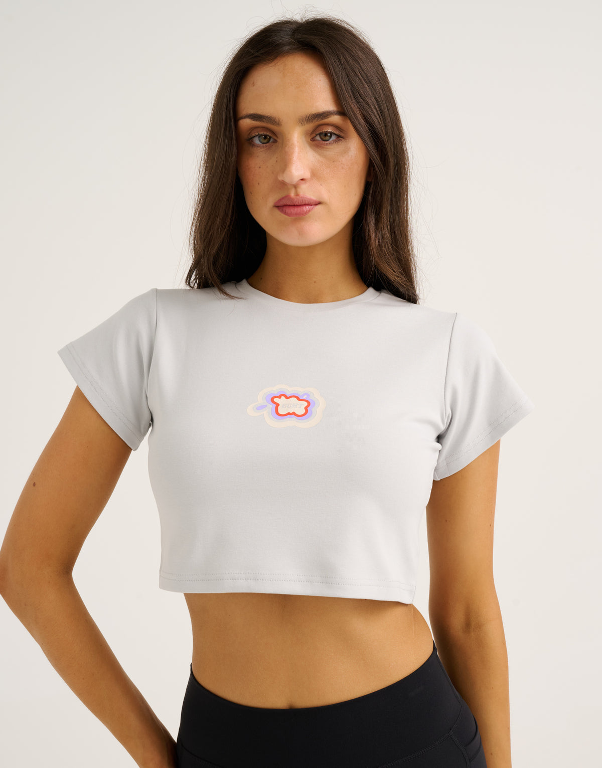 Cloud Cropped Tee - Micro Grey