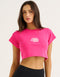 Cloud Cropped Tee - Pink