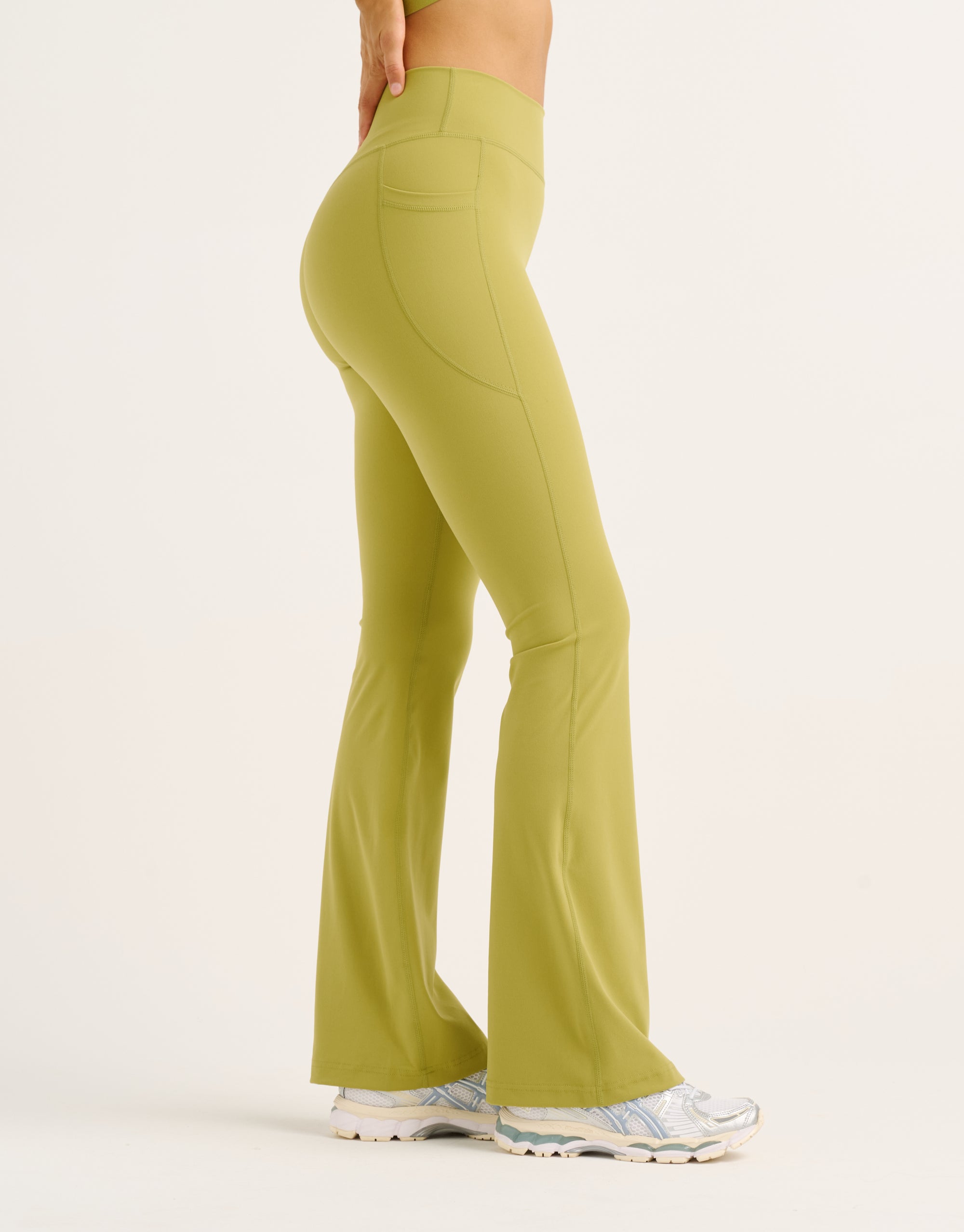 Flare Lycra Pocket Leggings - Olive
