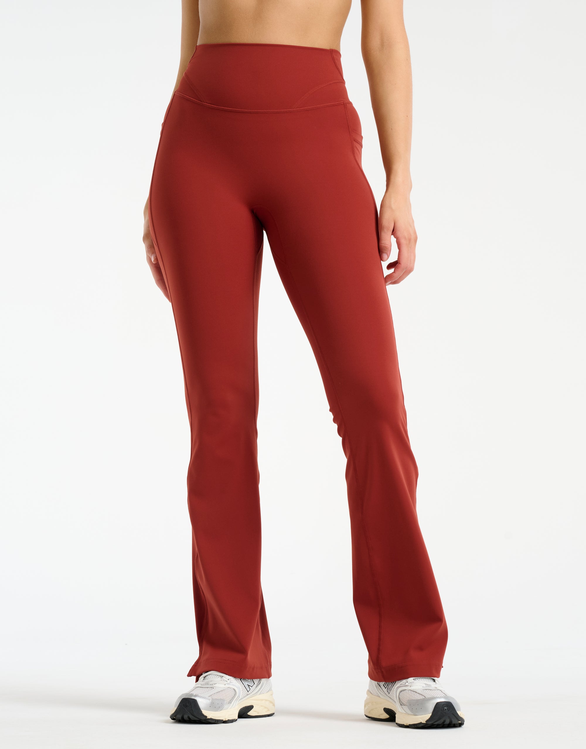 Sculpt Flare Lycra Pocket Leggings - Brown