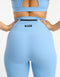 Flare Ribbed Leggings - Blue