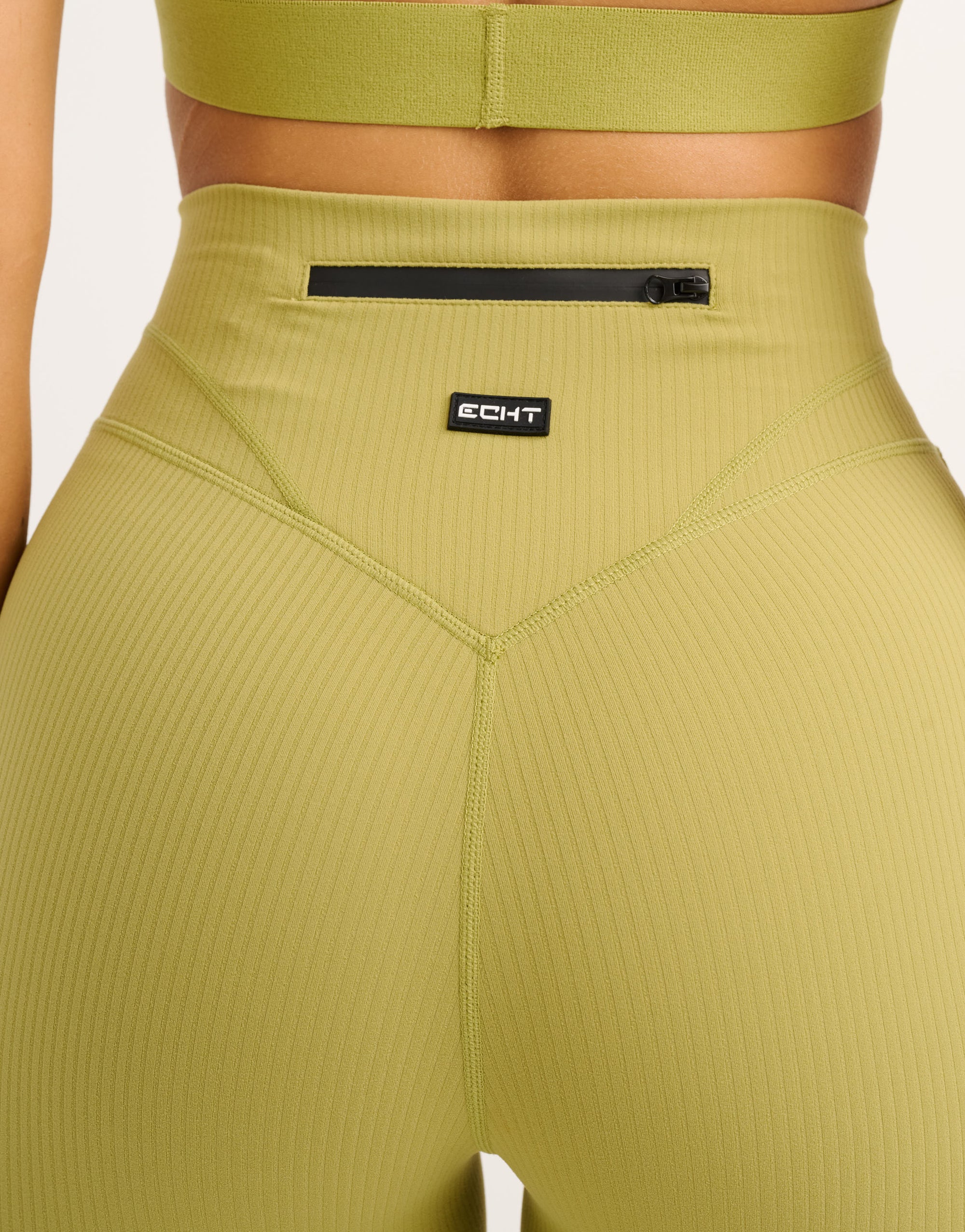 Flare Ribbed Leggings V2 - Olive