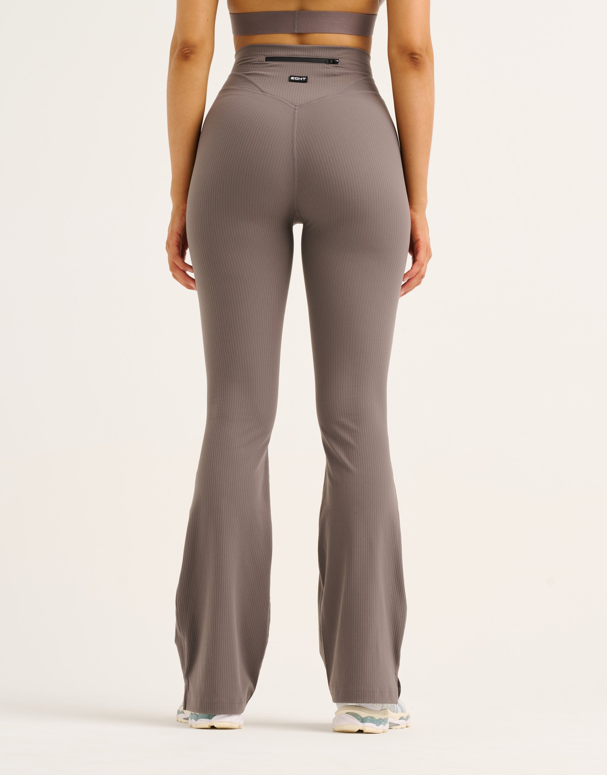 Flare Ribbed Leggings V2 - Slate Grey