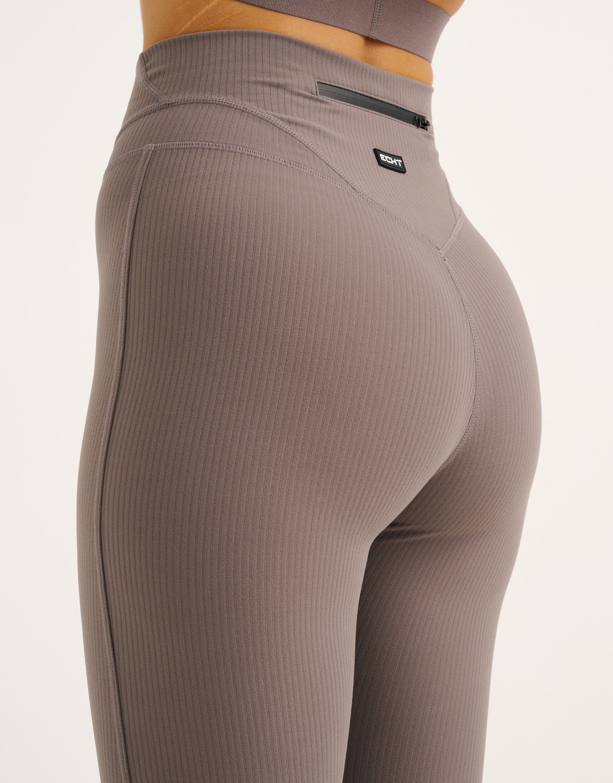 Flare Ribbed Leggings V2 - Slate Grey