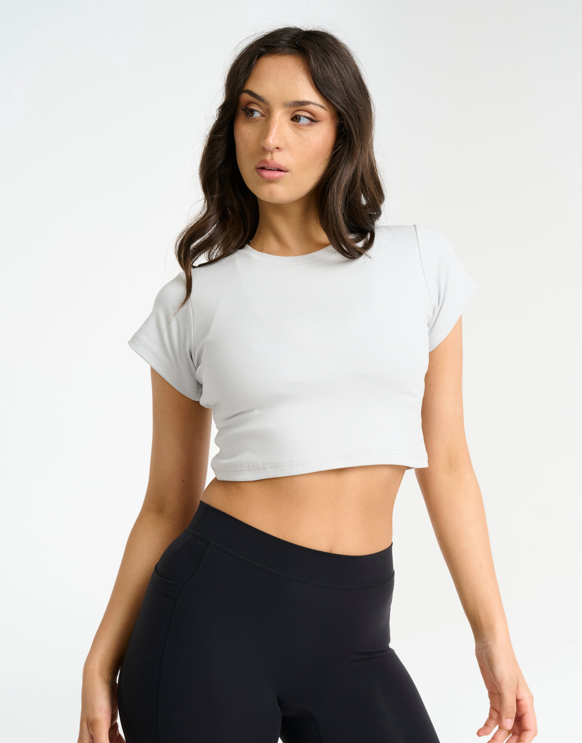 Futura Cropped Tee - Micro Grey