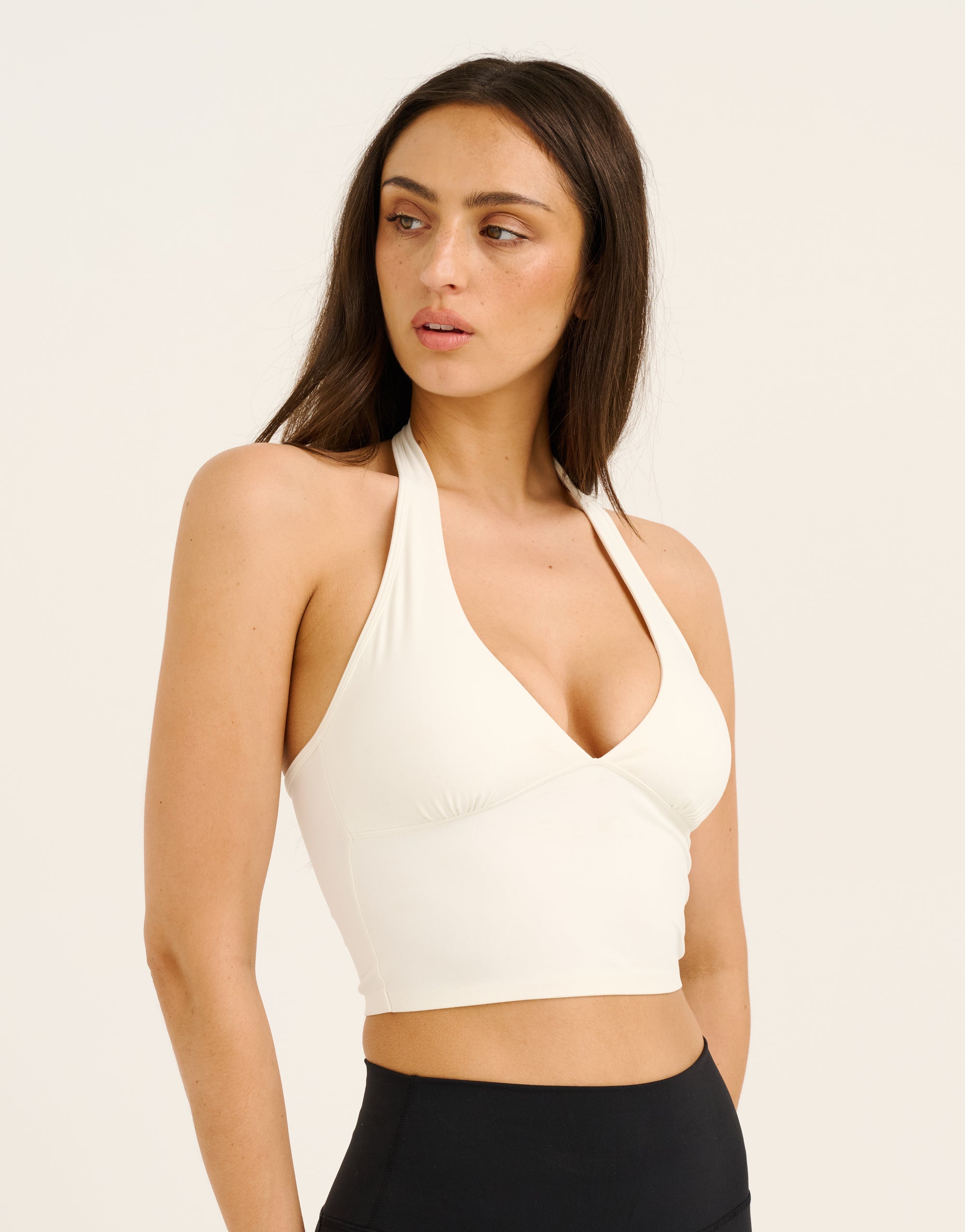 Lycra Halter Tank - White