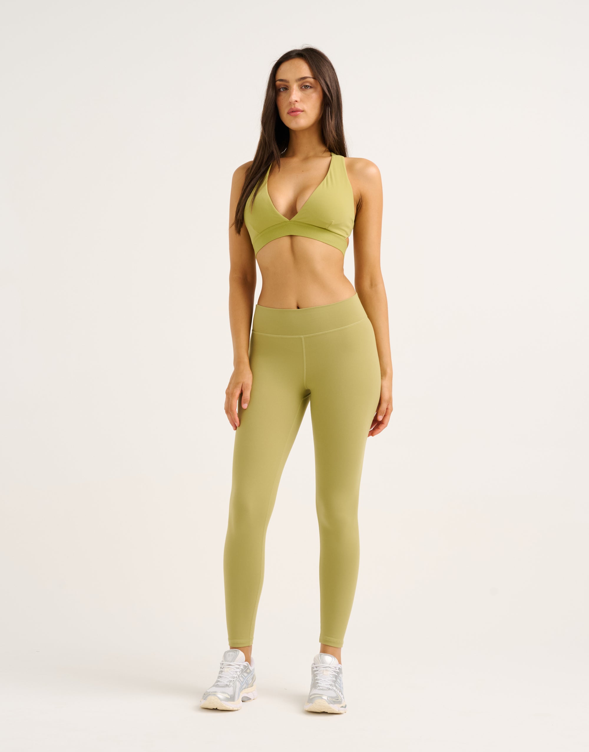 Force Scrunch Mid-Waist Leggings - Olive