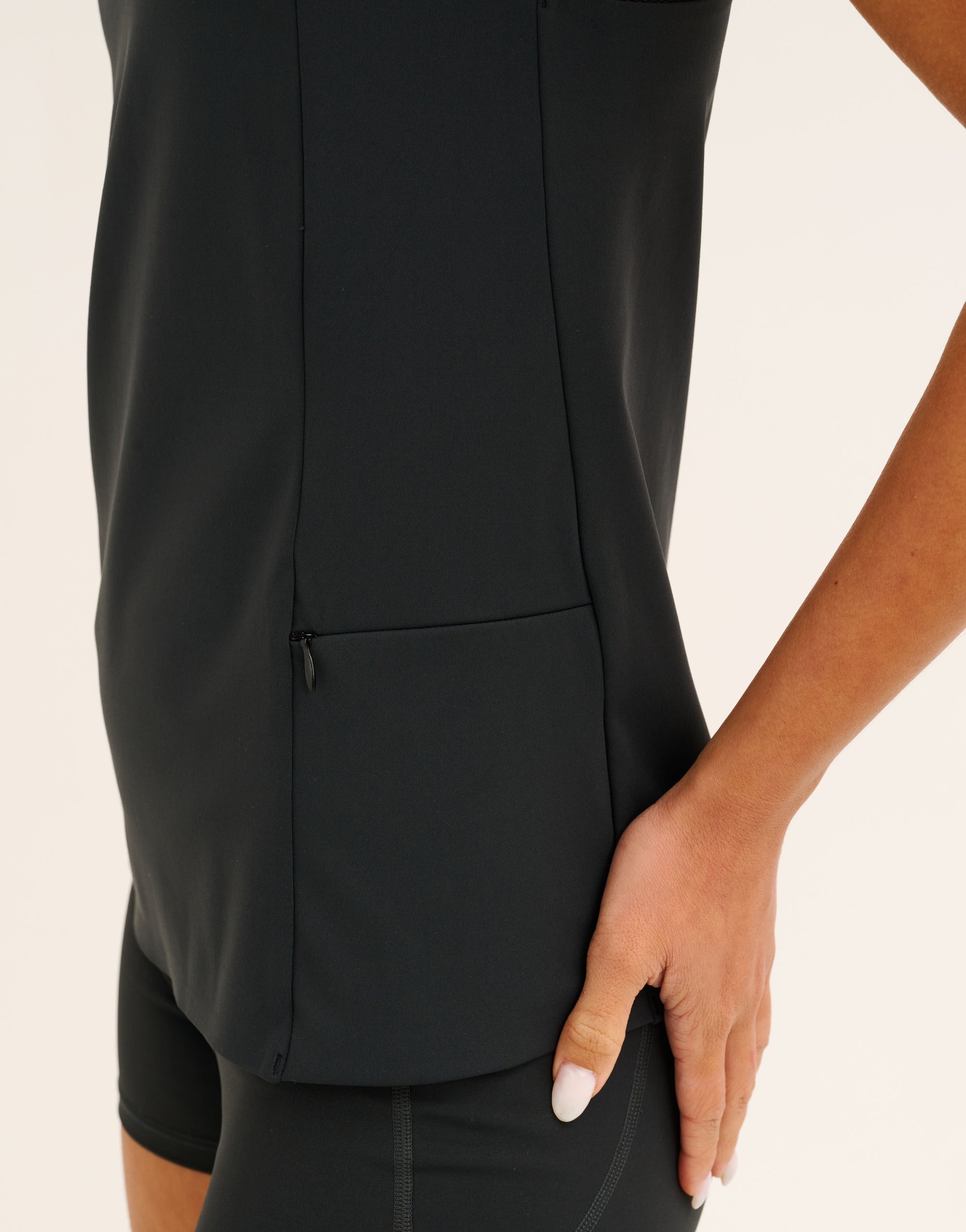 Nova Lycra® Pocket Racer Tank - Phantom Black