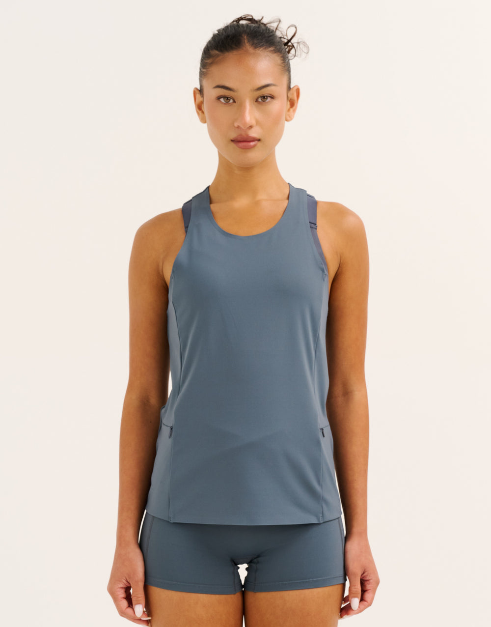 Nova Lycra® Pocket Racer Tank - Storm Grey