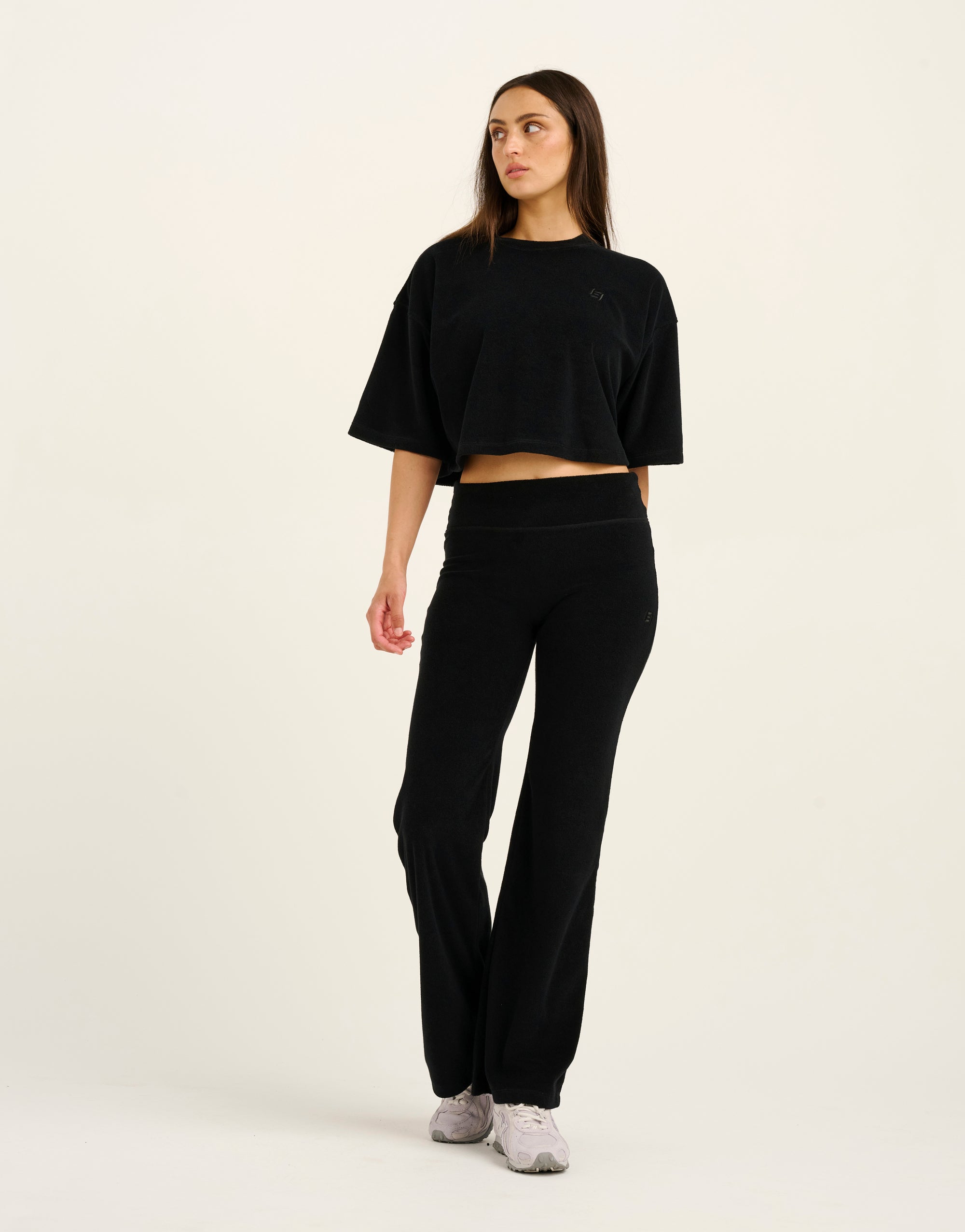 Terry Crop Tee - Black