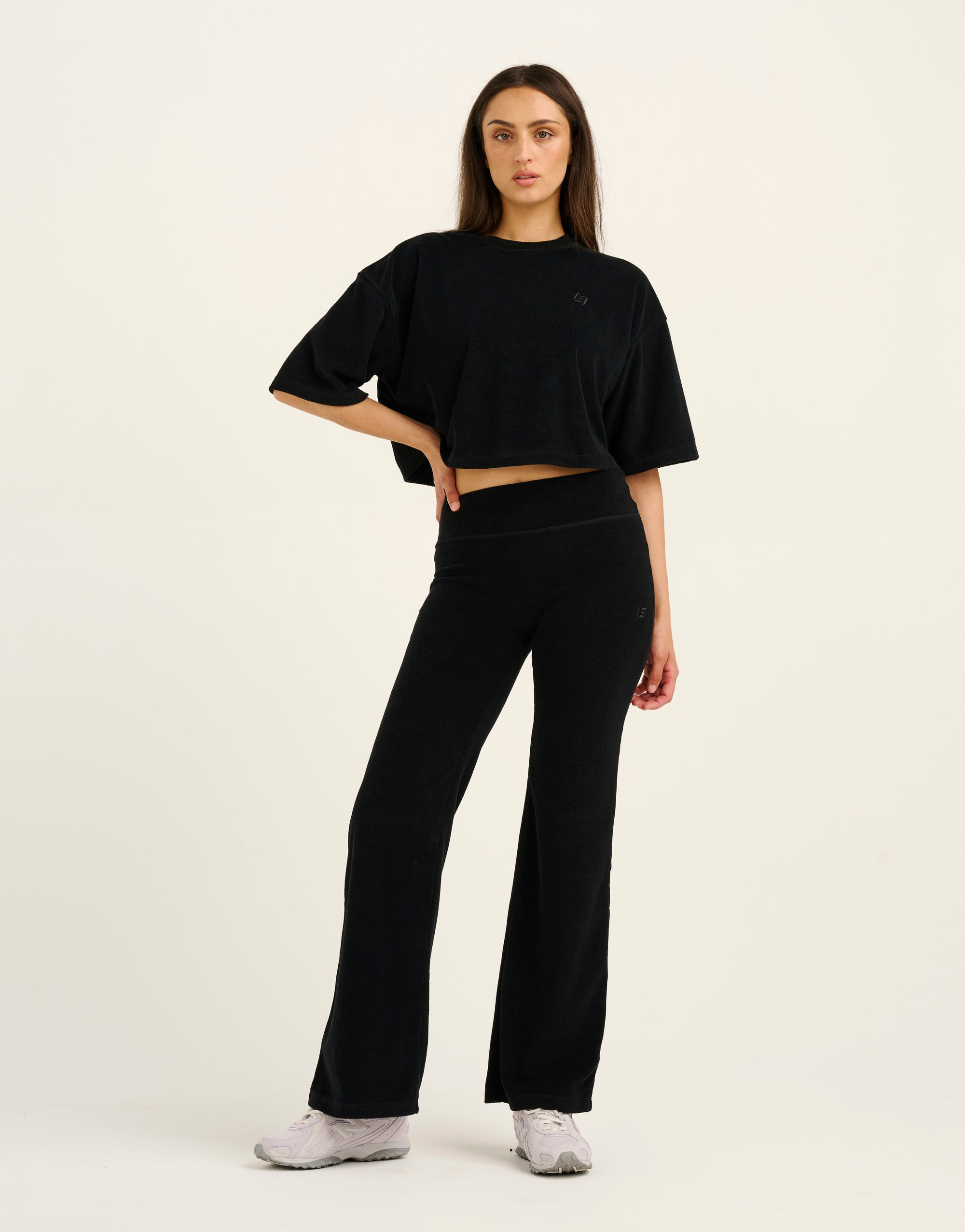 Terry Crop Tee - Black