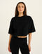 Terry Crop Tee - Black