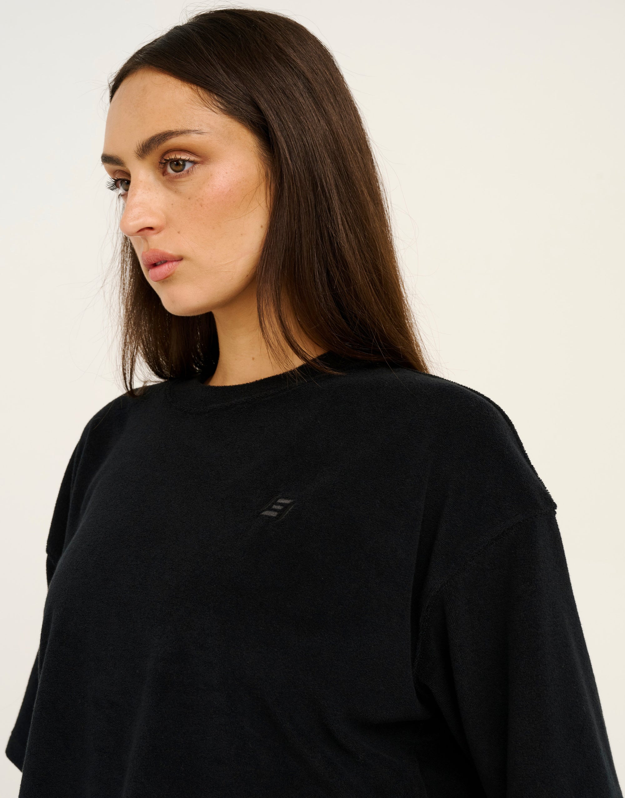 Terry Crop Tee - Black
