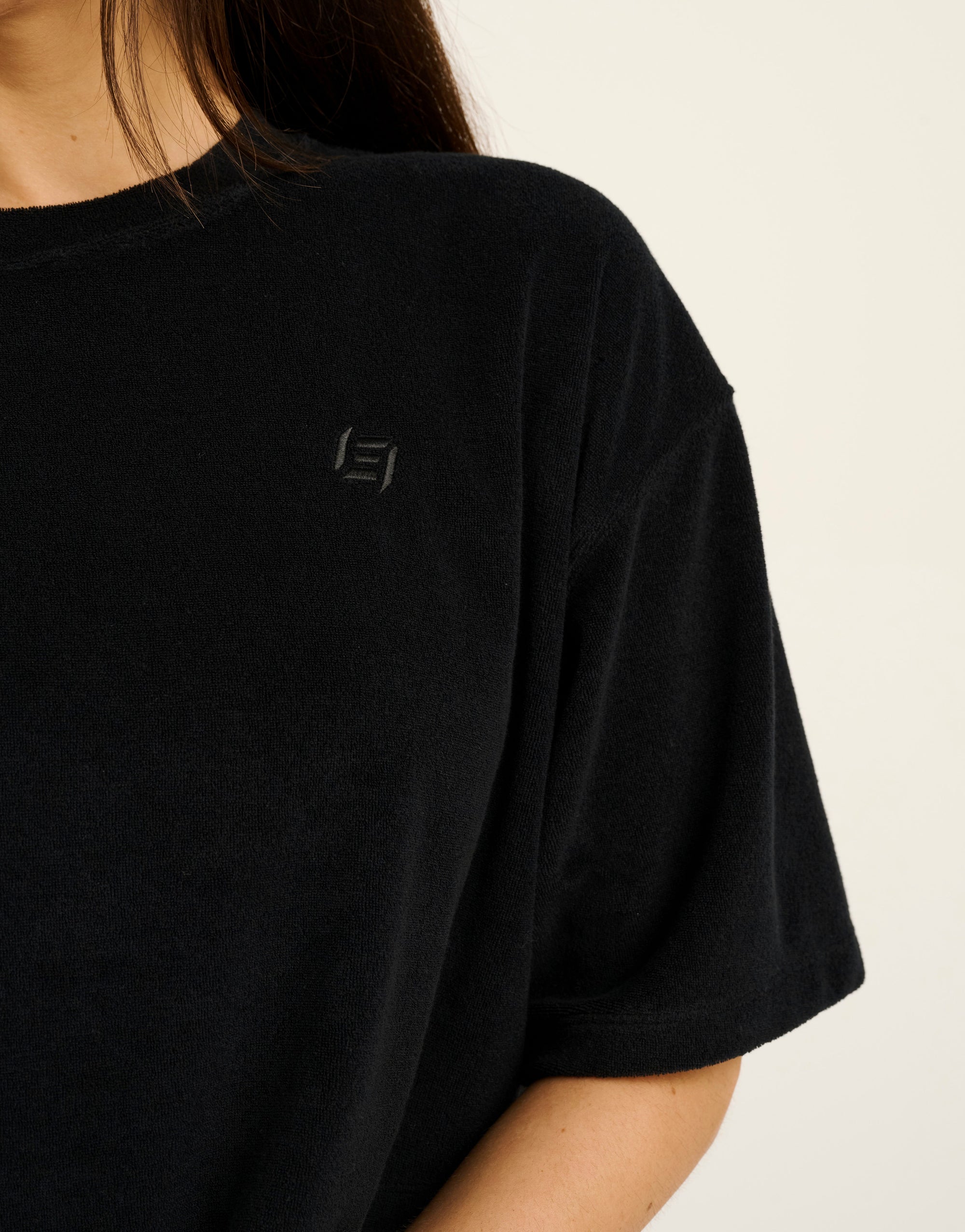 Terry Crop Tee - Black
