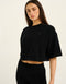 Terry Crop Tee - Black