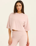 Terry Crop Tee - Mauve