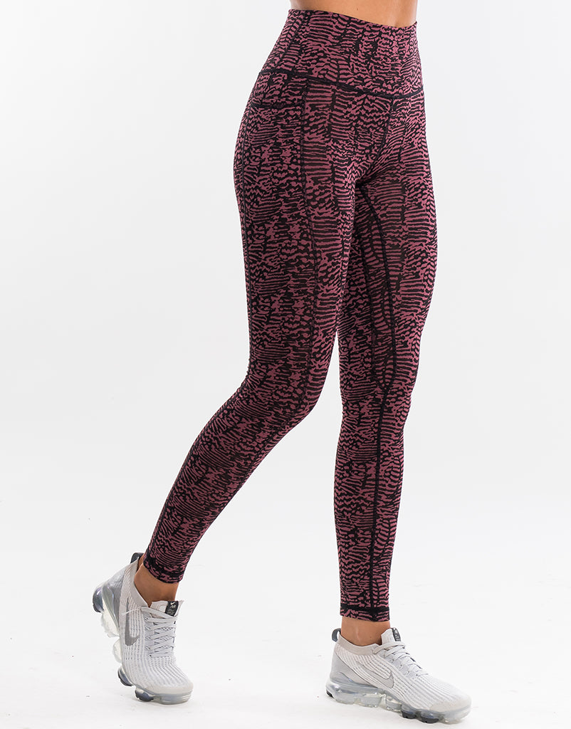 Echt Essentia Pocket Leggings - Berry Zebra